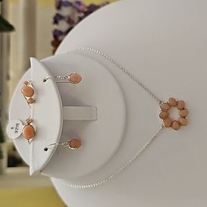 (NWT) Pink Opal Sterling Silver Lightweight Jewelry Set/